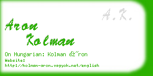 aron kolman business card